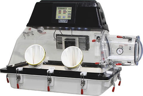 Plas Labs 890-THC Temp & Humidity Controlled Glove Box w/ Transfer Chamber